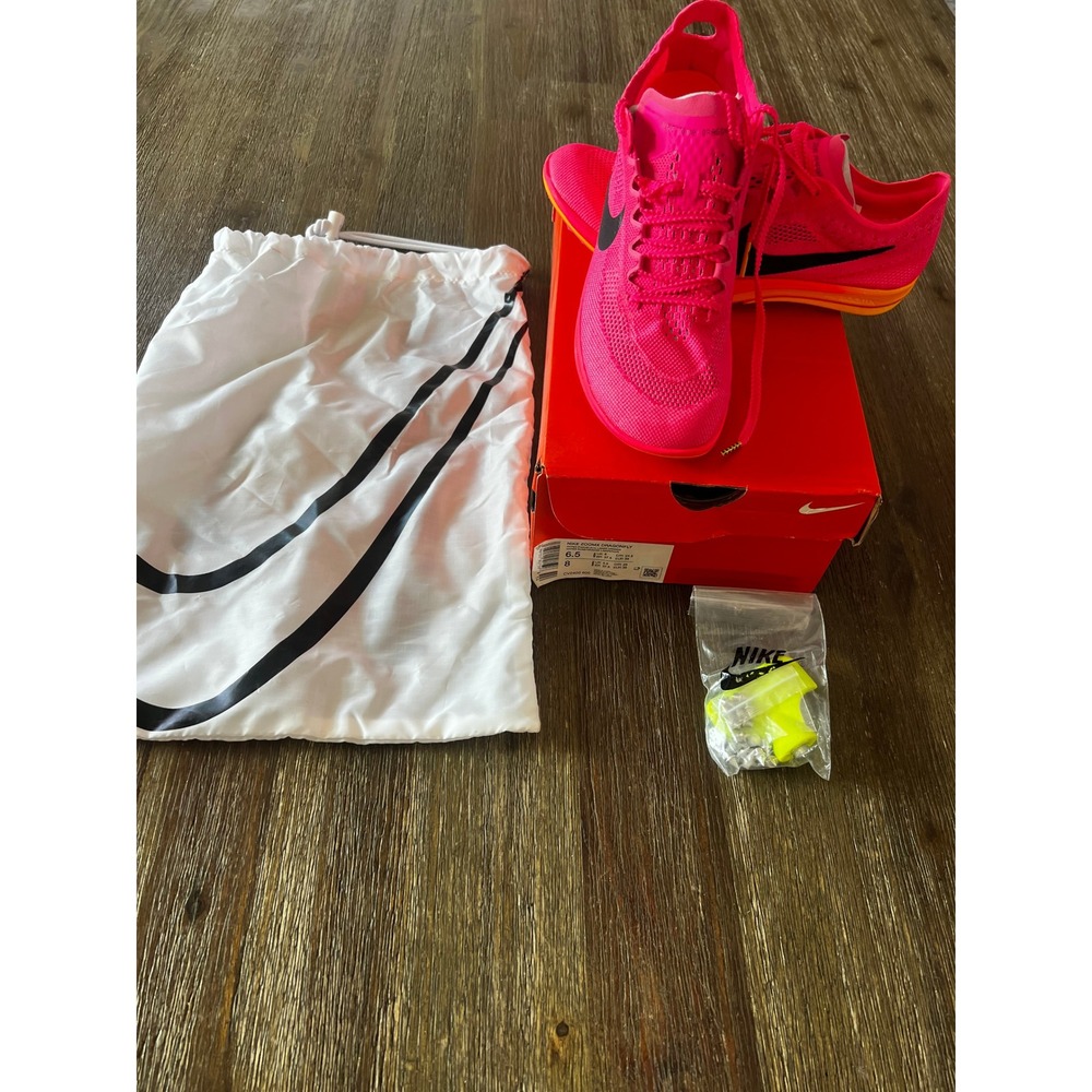NIB Nike ZoomX Dragonfly Hyper Pink Laser Orange Track Spikes CV0400-600 M6.5 W8
